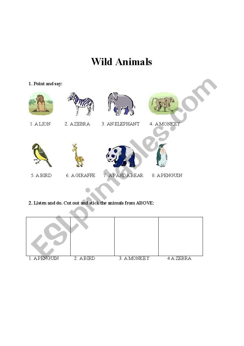 Wild Animals worksheet