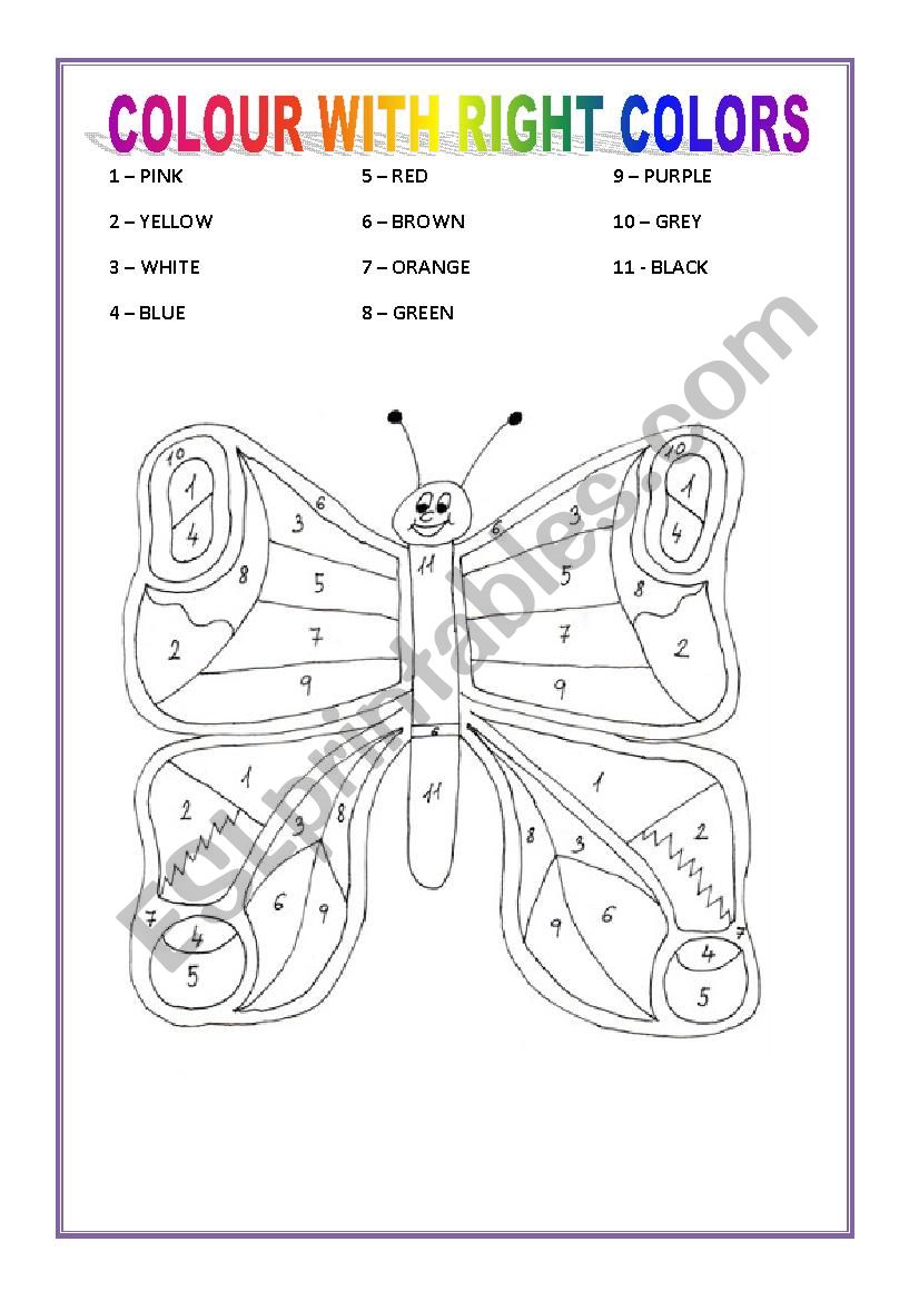 COLOURS worksheet