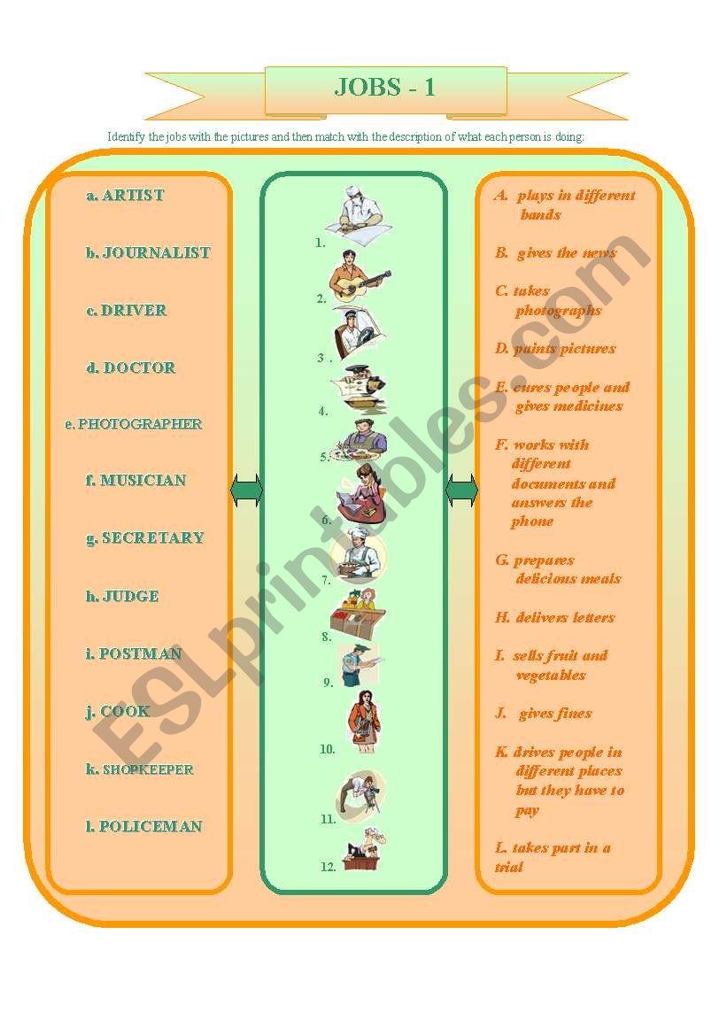 Jobs 1 worksheet