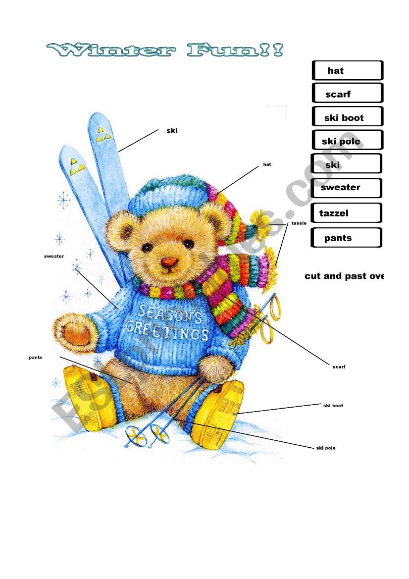 Label Me   Winter theme  worksheet