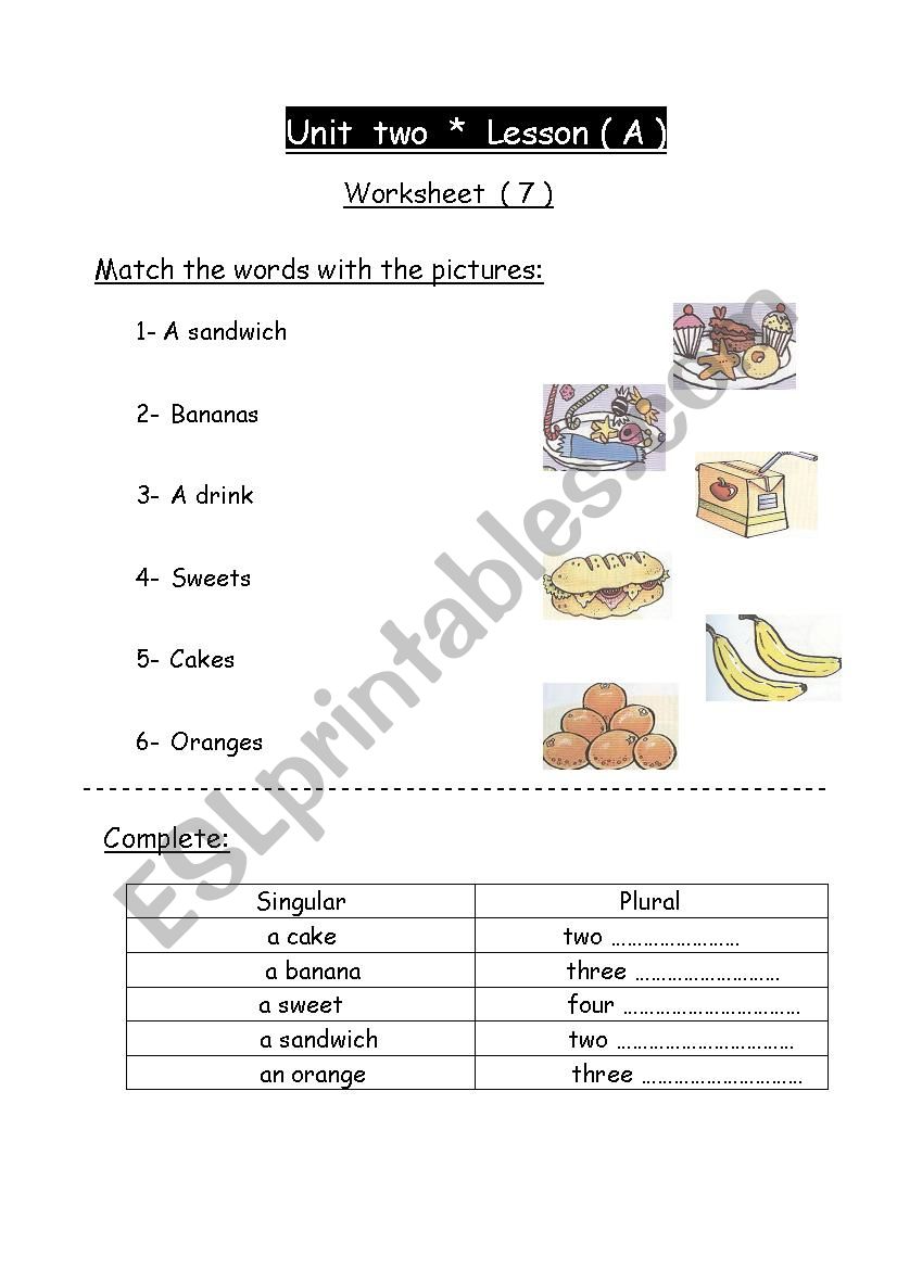 plural worksheet