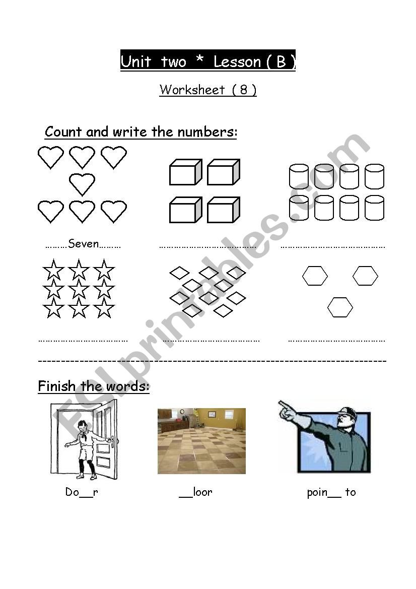 numbers worksheet