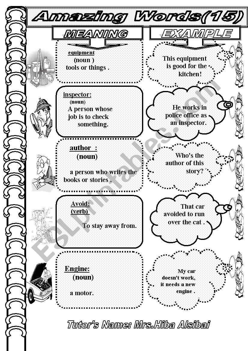 AMAZING WORDS worksheet