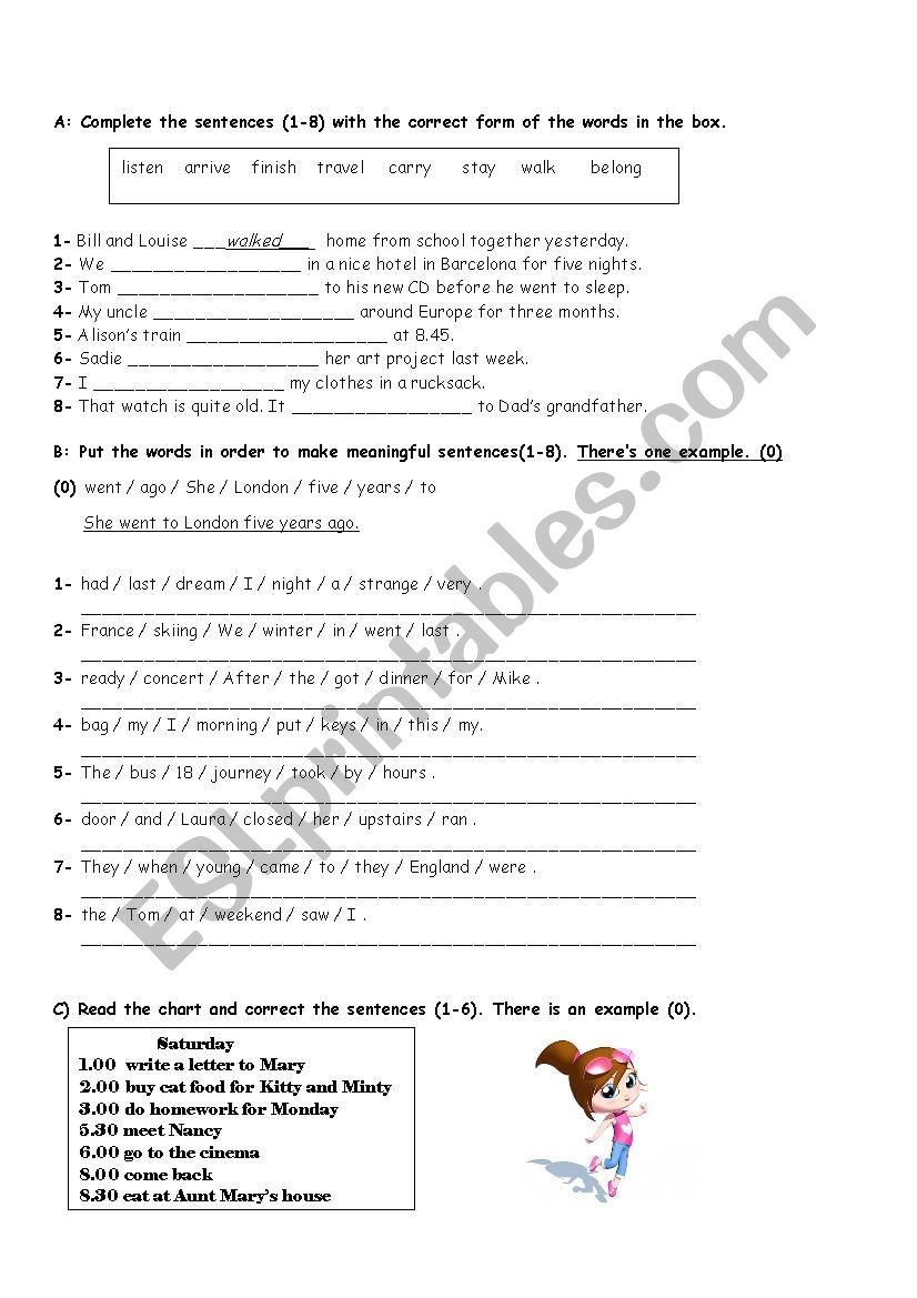 past simple worksheet