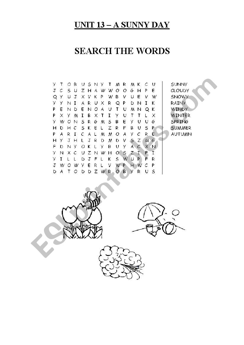 A sunny day worksheet