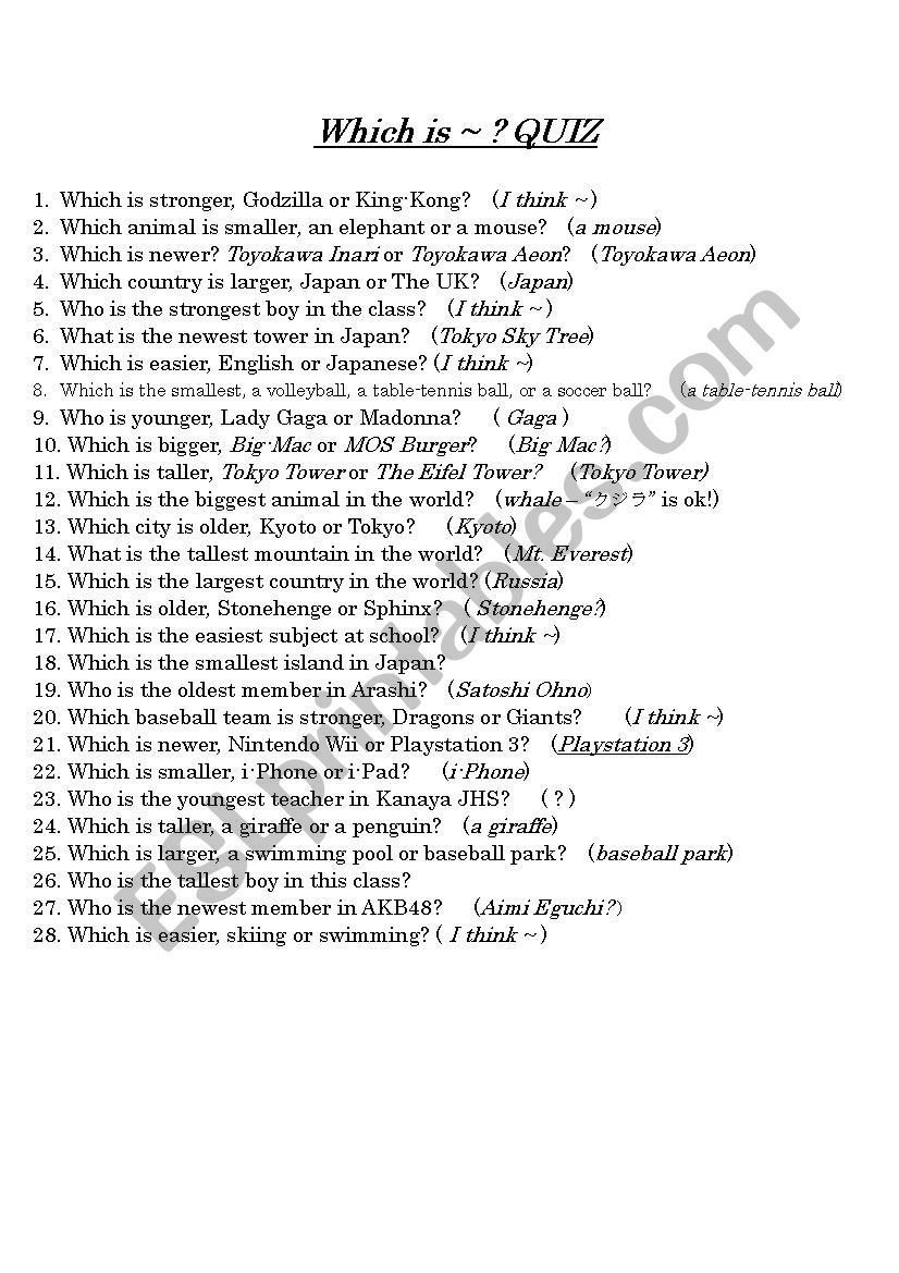 Stronger, Faster, oldest worksheet Stronger, Faster, oldest worksheet