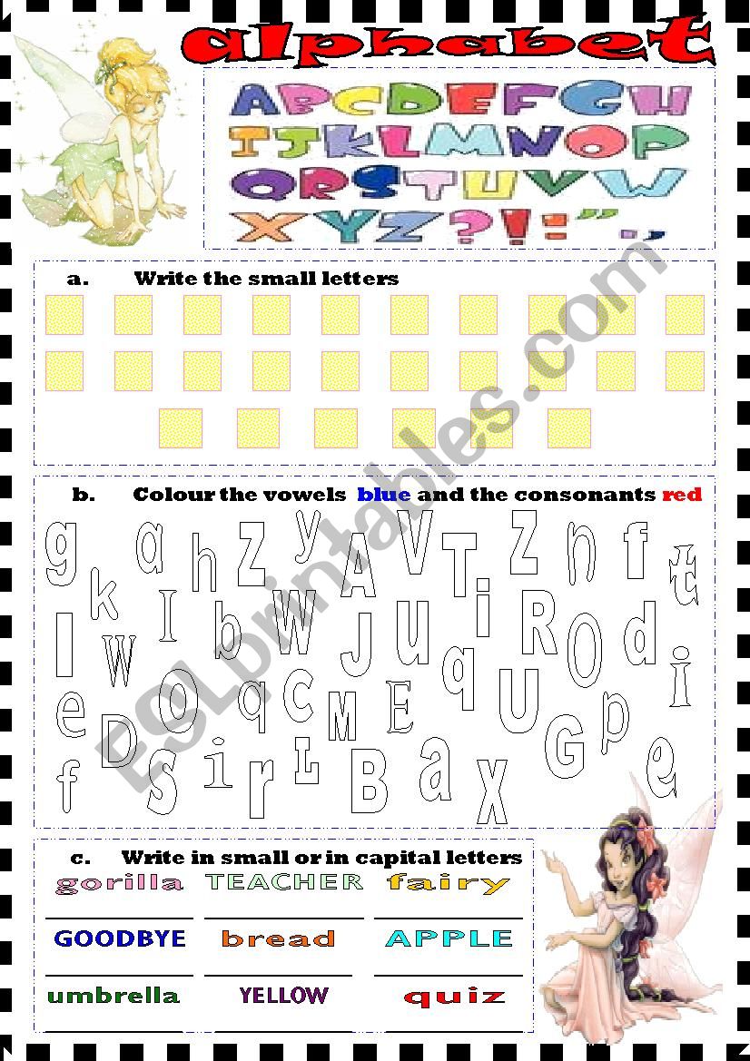 alphabet letters worksheet