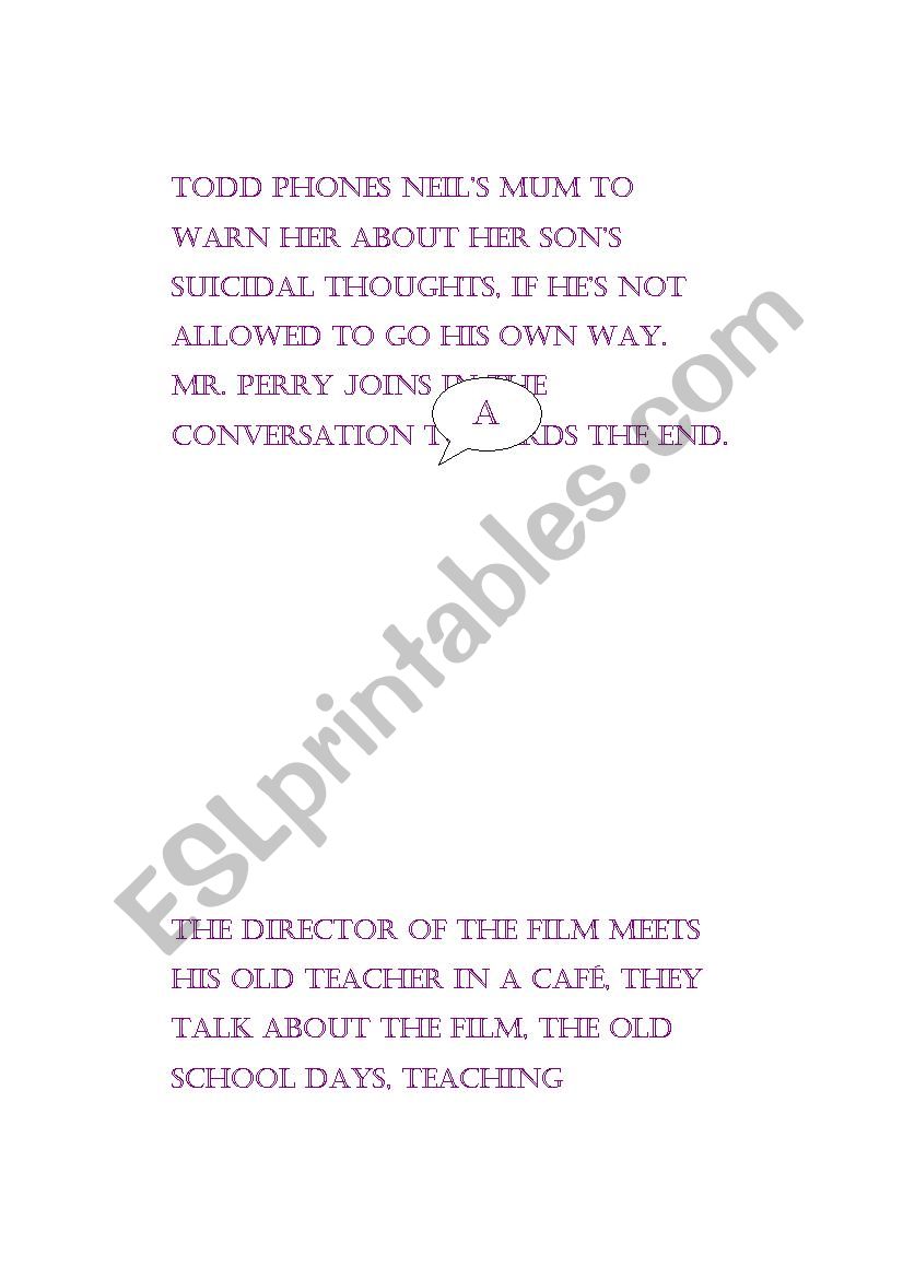 Dead Poets Society worksheet