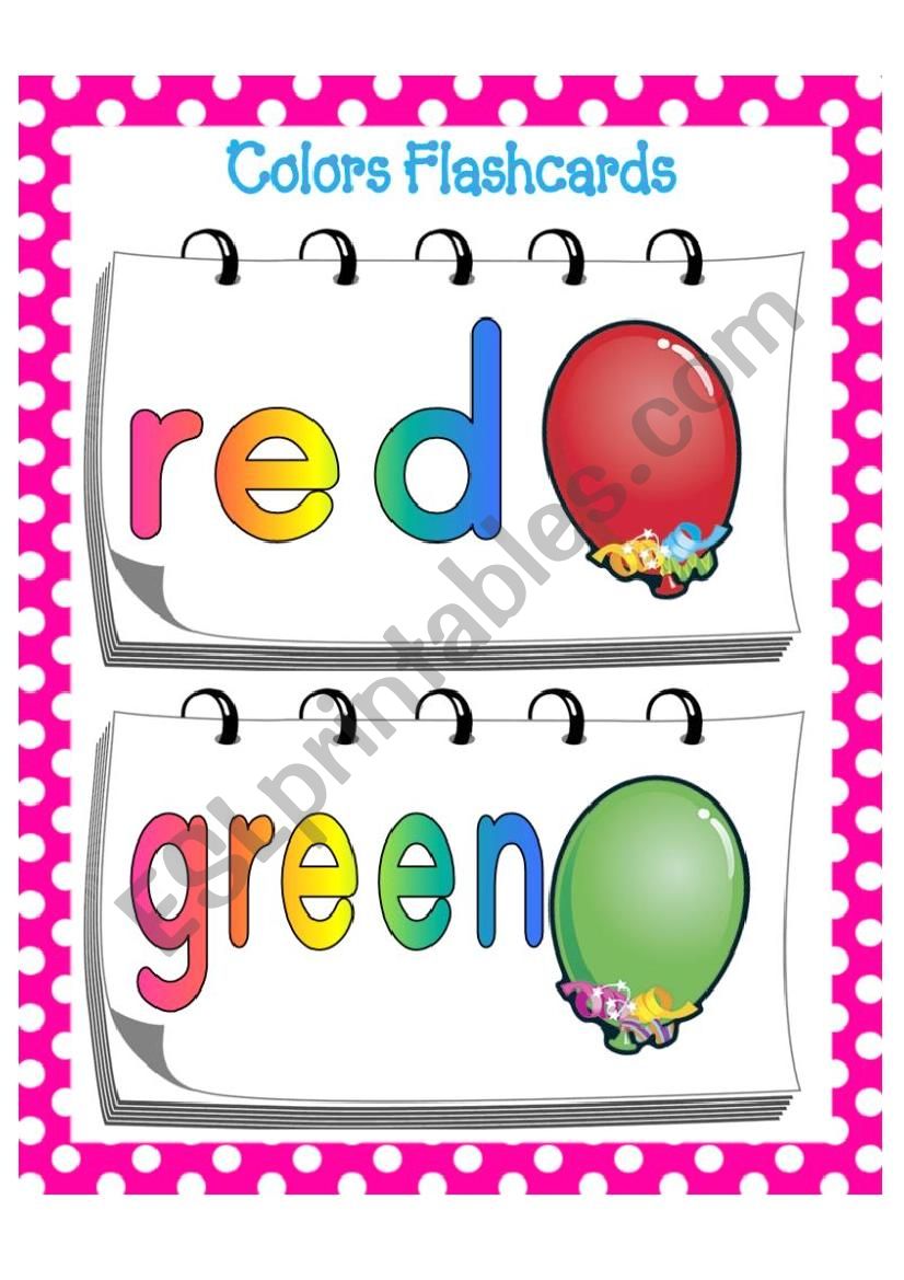 colors flash cards  worksheet