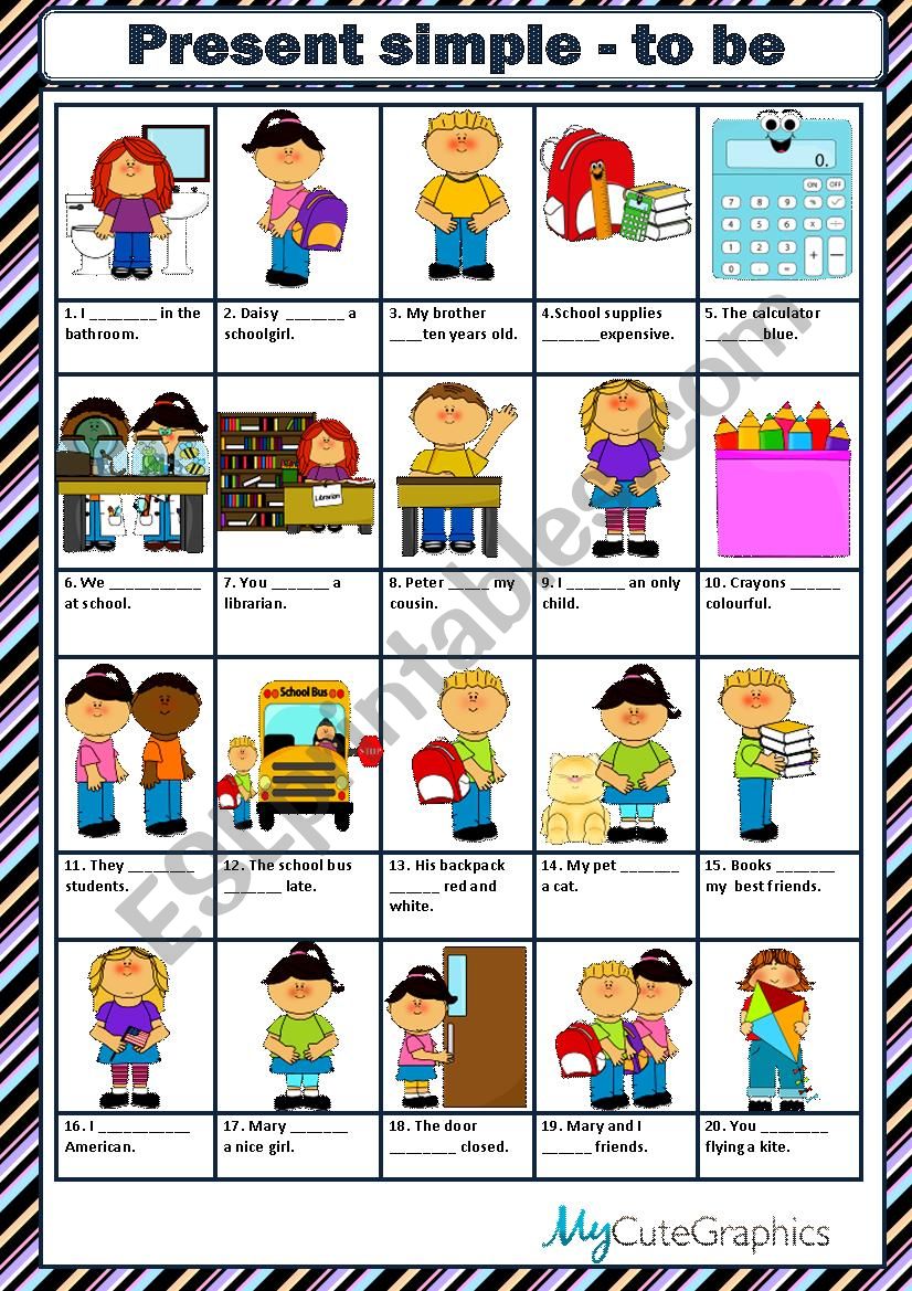 PRESENT SIMPLE - TO BE worksheet