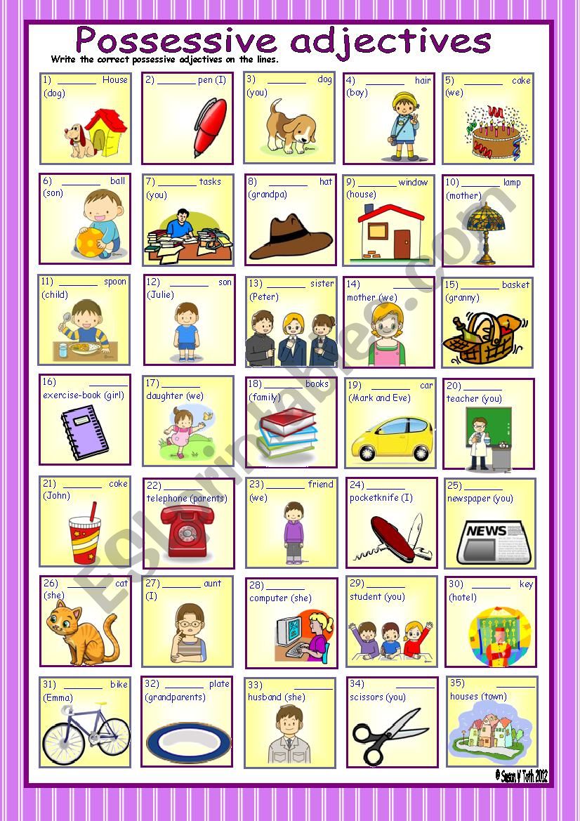 possessive-adjectives-with-key-esl-worksheet-by-zsuzsapszi