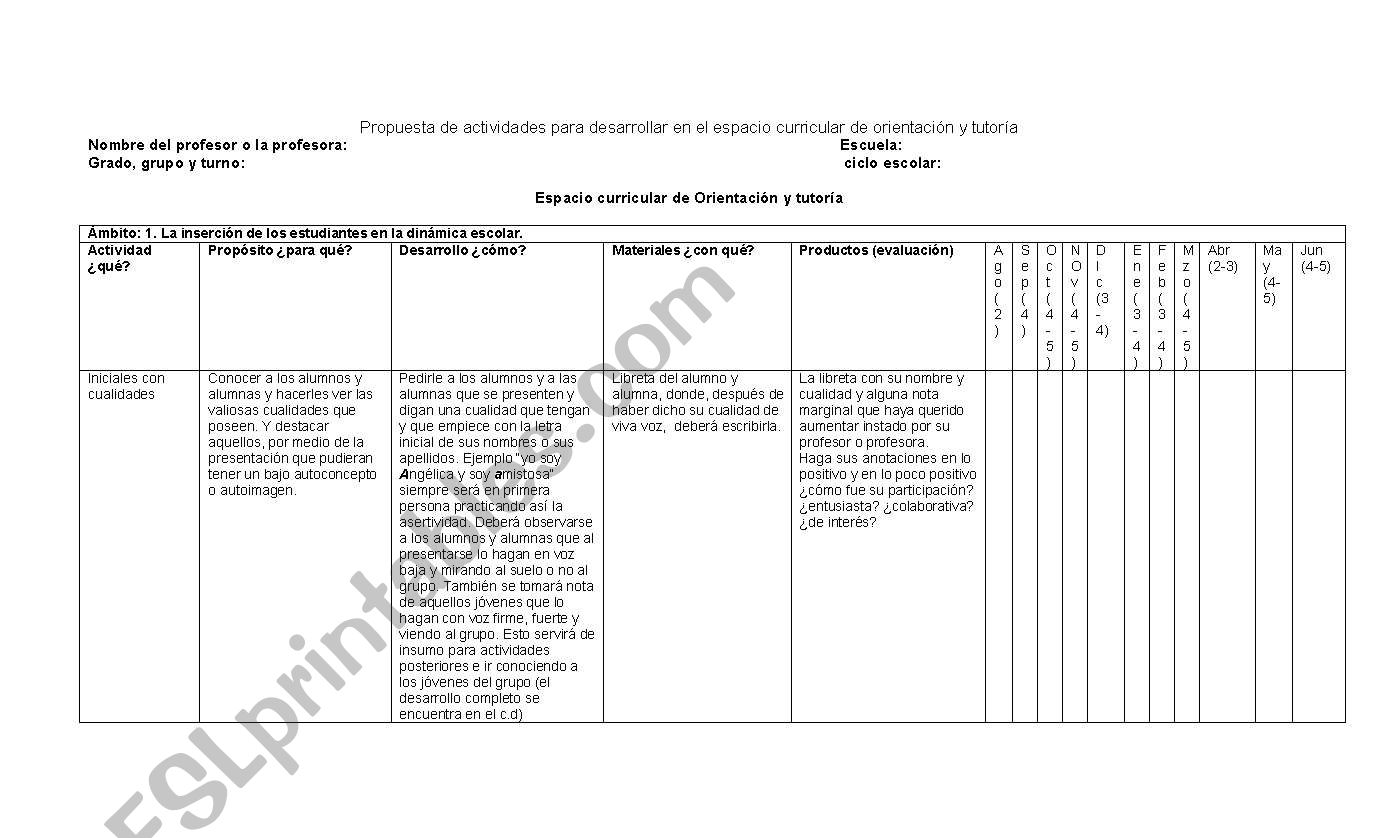 exam worksheet