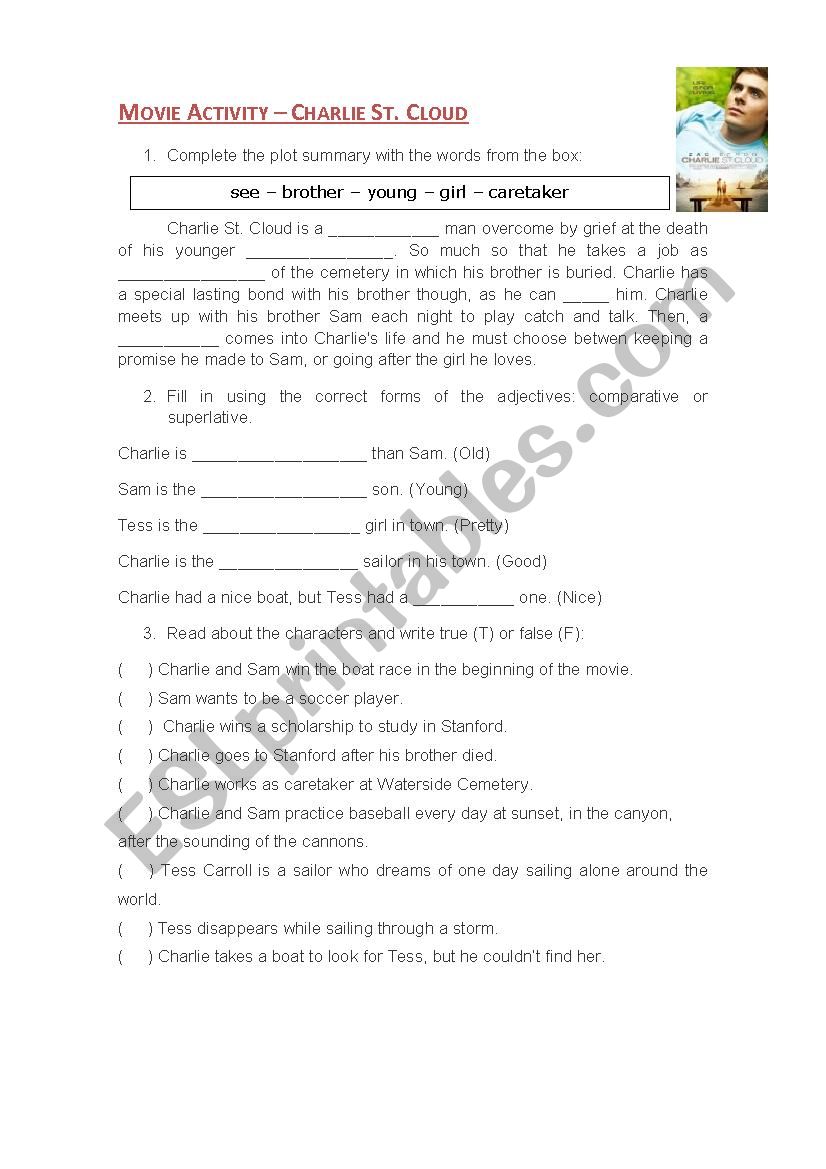 Movie Activity - Charlie St Cloud
