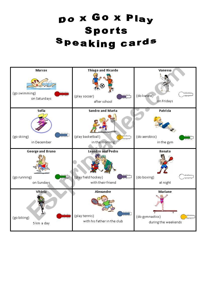 Do x Go x Play Sports Speaking Cards