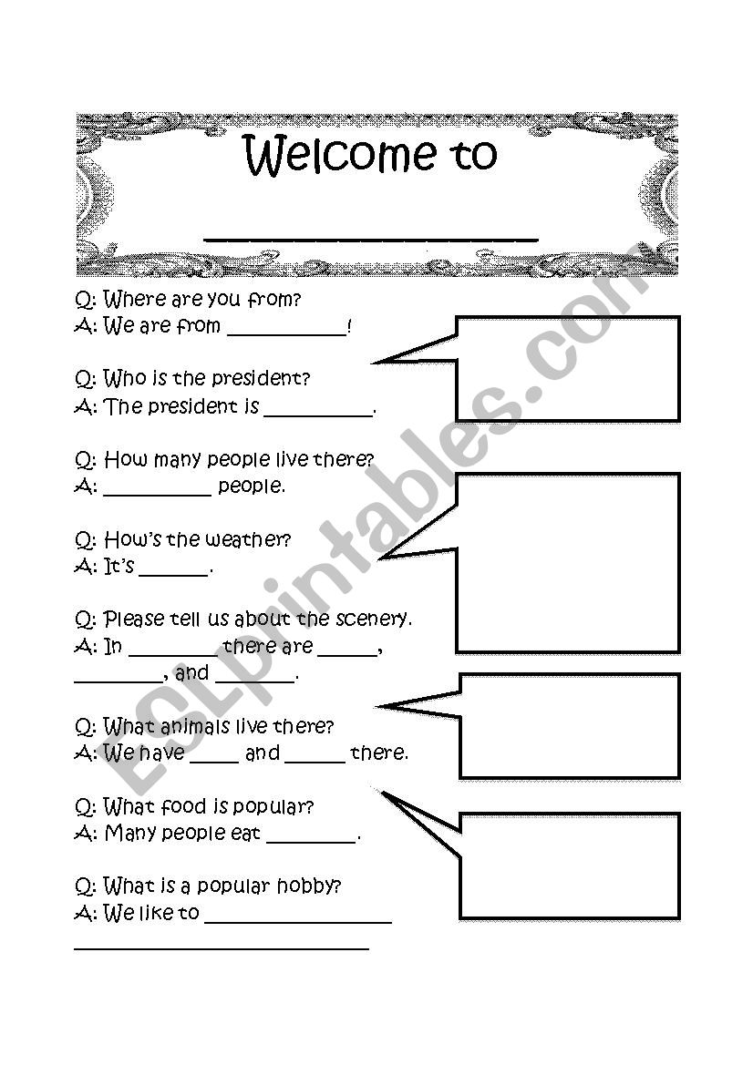 Make A Country worksheet