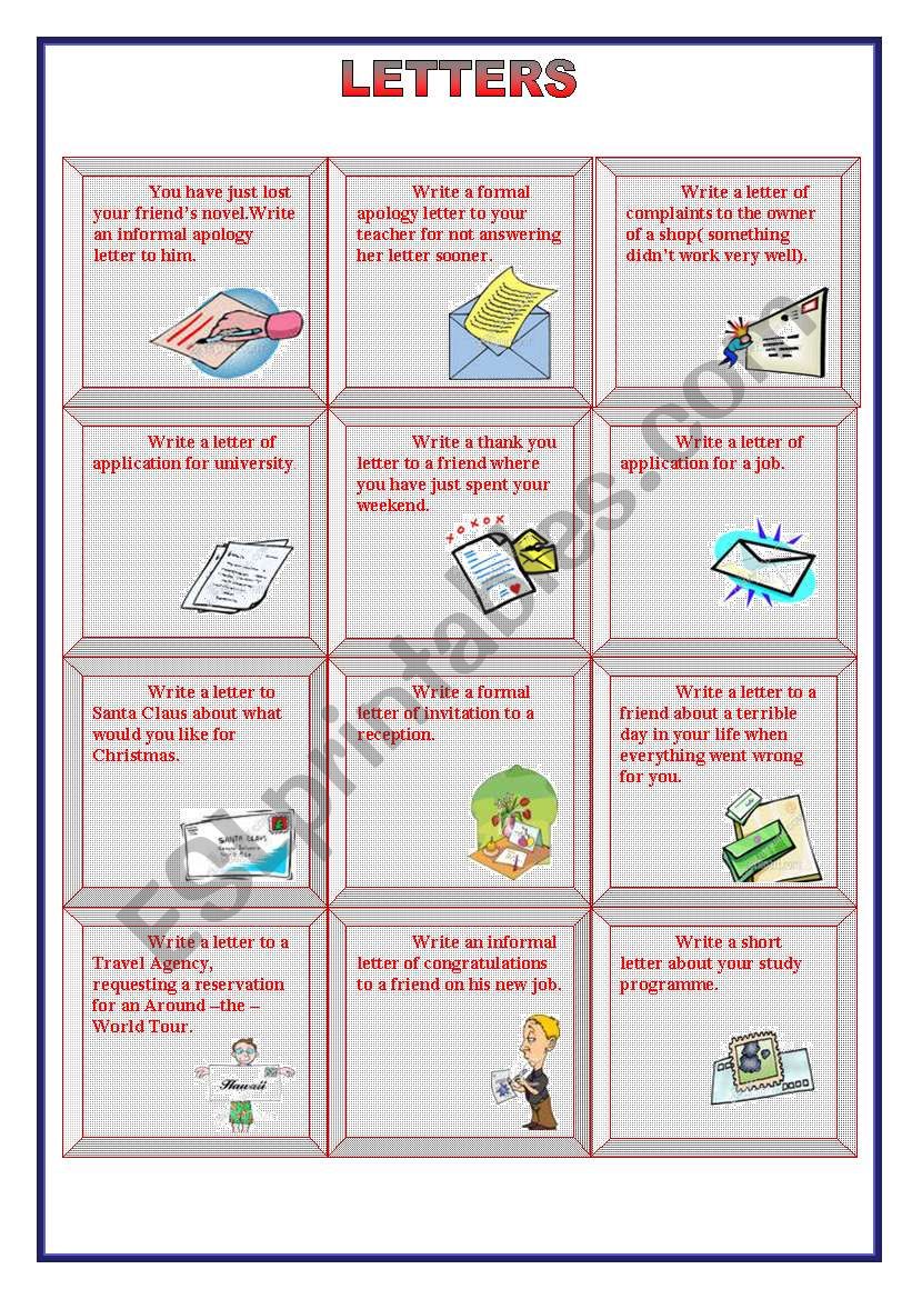 Letters worksheet