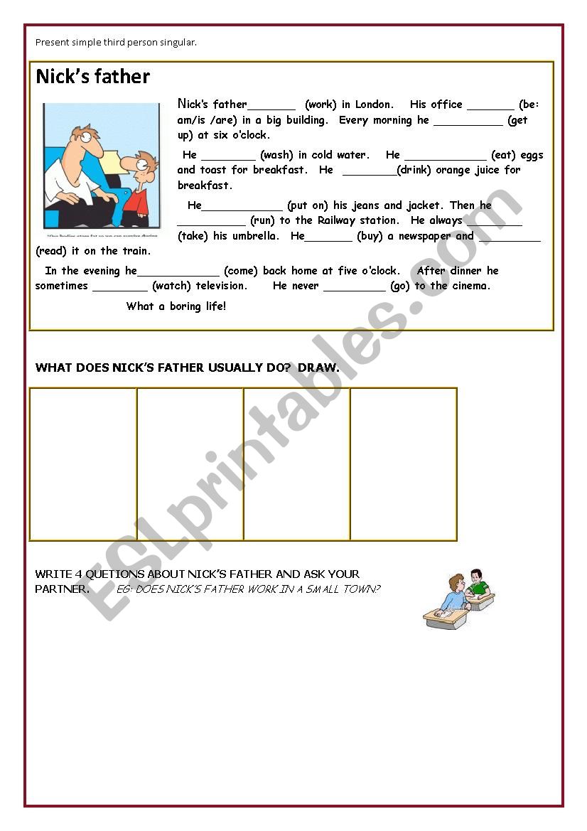 present simple third person singular
