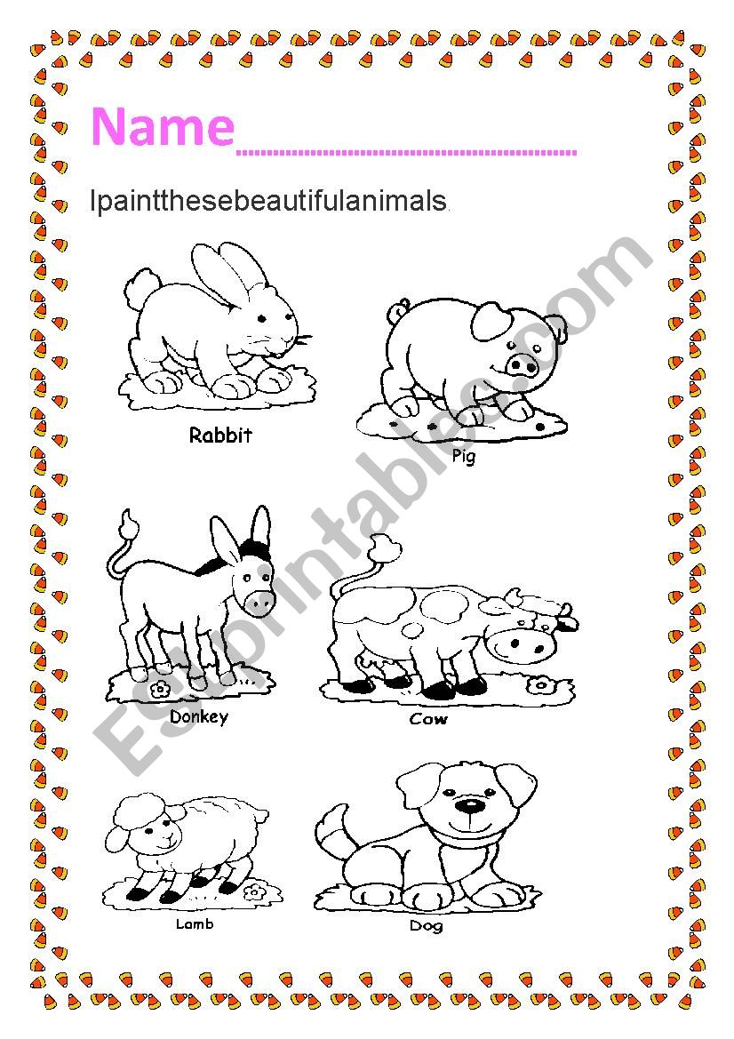 Animals worksheet