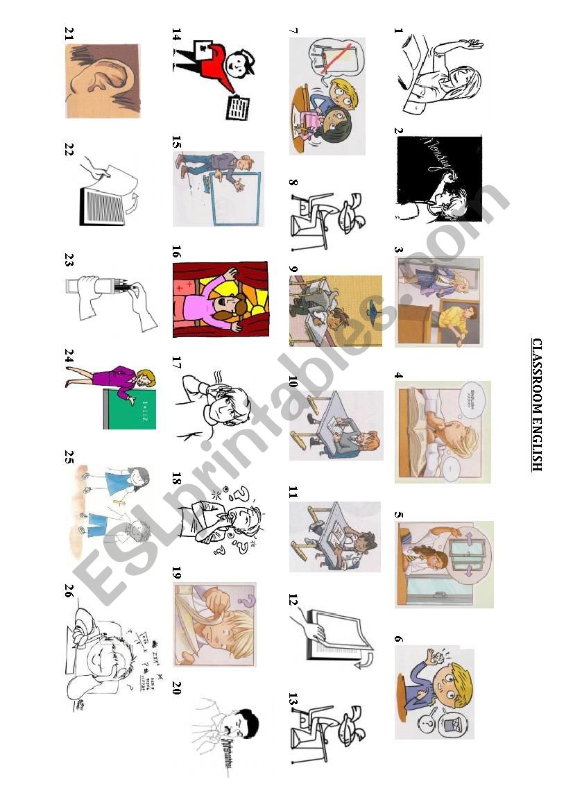 Classroom English worksheet