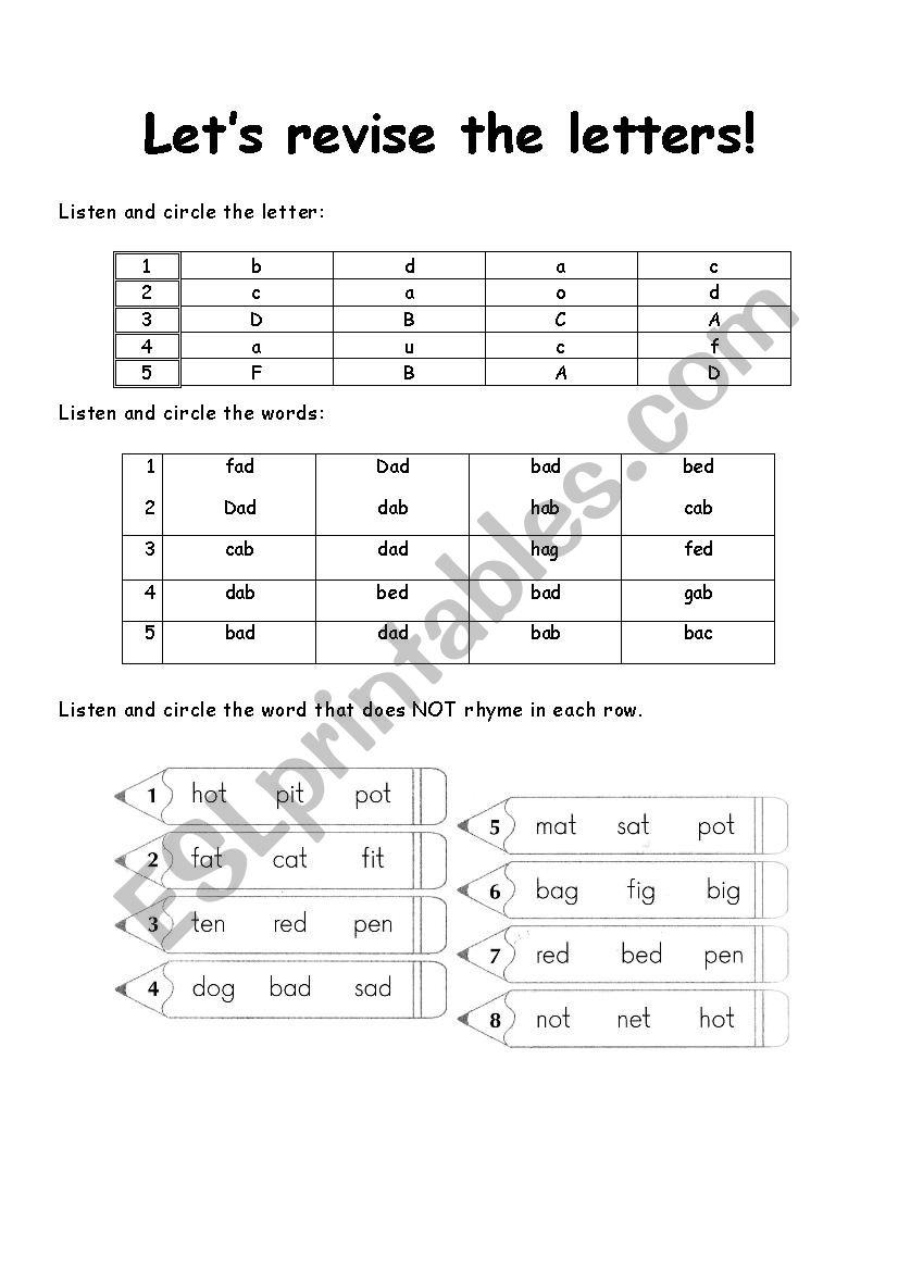 letters Alphabet worksheet