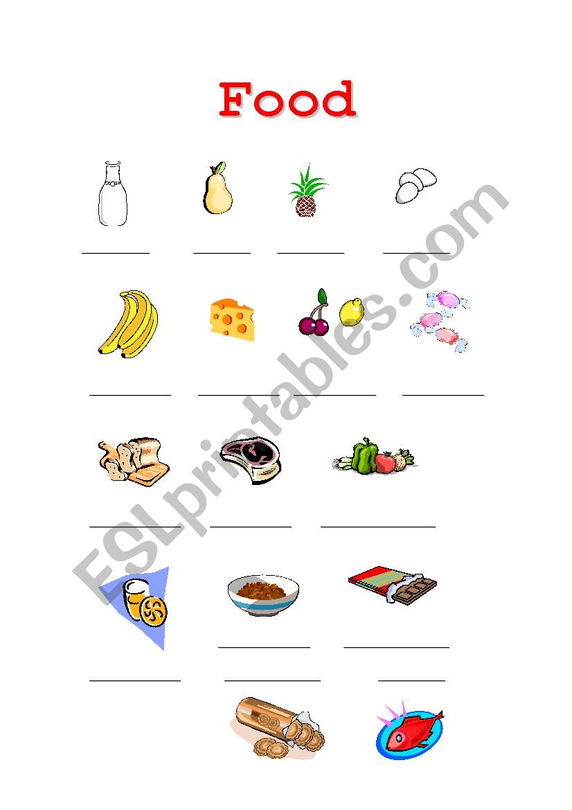 Food: vocabulary worksheet