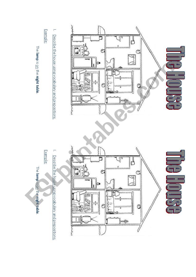 DESCRIBING A HOUSE worksheet