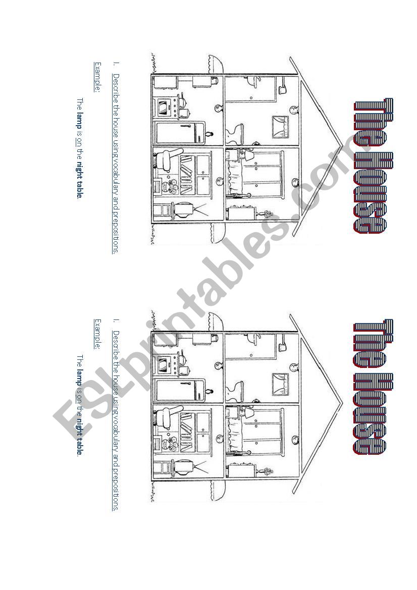 DESCRIBING A HOUSE worksheet