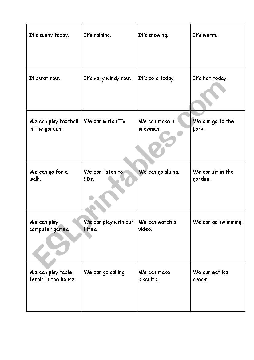 weather game worksheet
