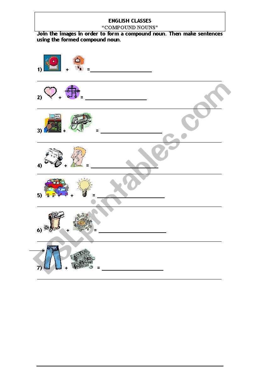 Compound Nouns worksheet