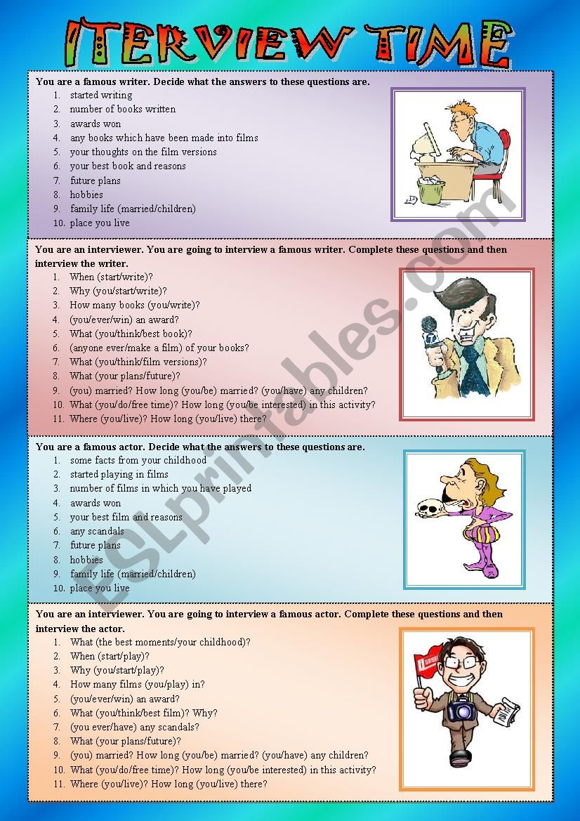 ITERVIEW TIME (PRESENT PERFECT / PAST SIMPLE)