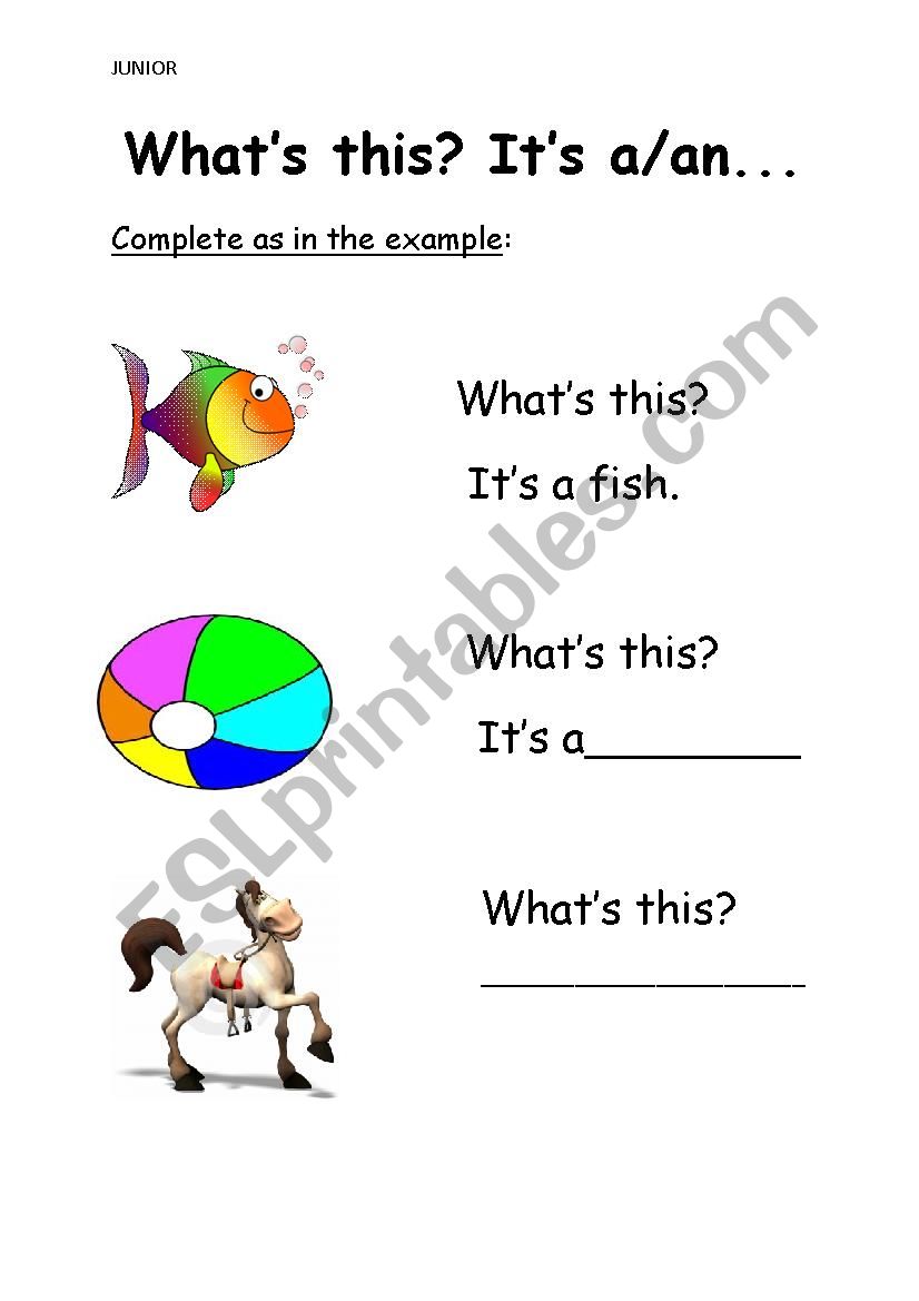 whatsÂ´s this? its a/ an... worksheet