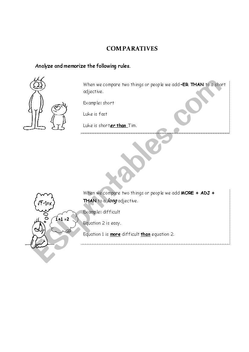 Comparatives1 worksheet