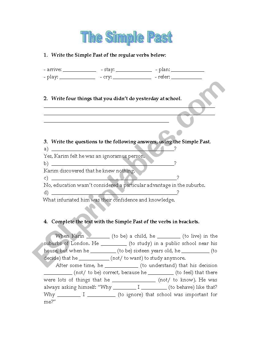 Past Simple worksheet