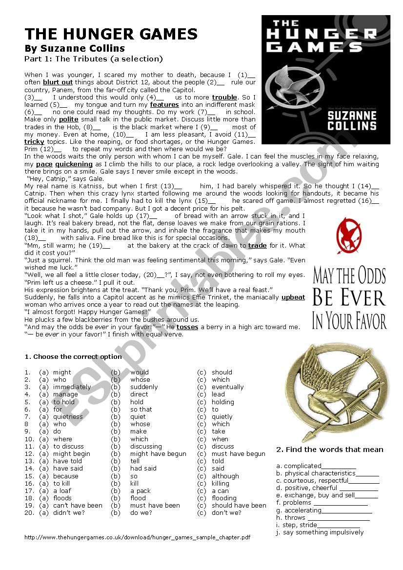 The Hunger Games  worksheet