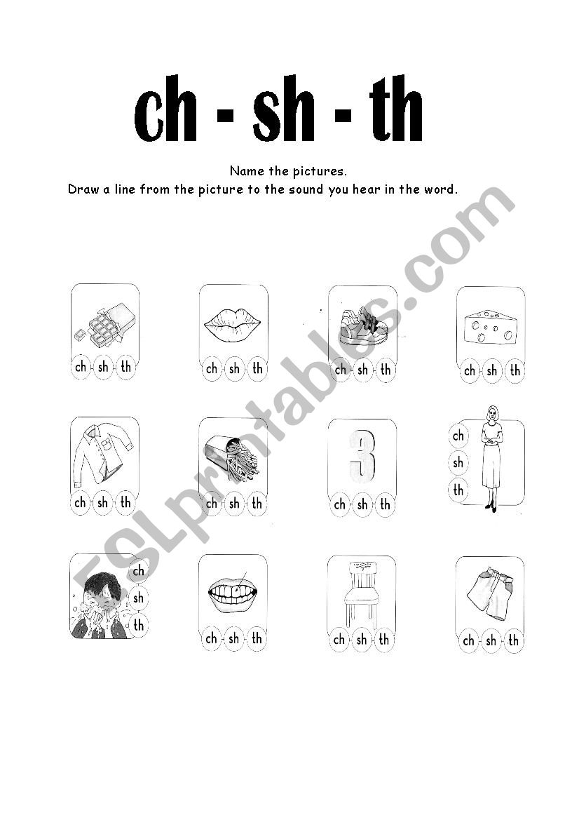 letters digraphs ch sh th worksheet