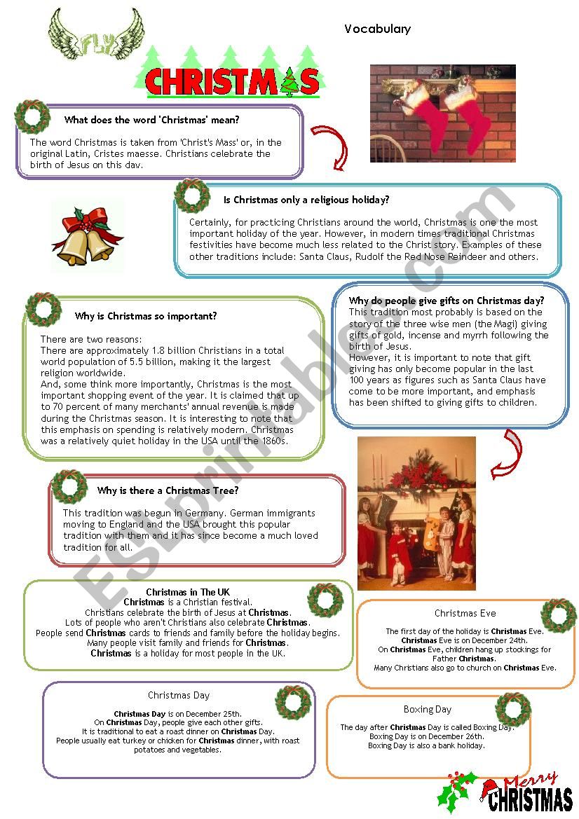 Christmas Day Vocabulary worksheet
