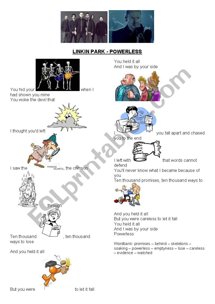 Linkin Park - Powerless Song worksheet