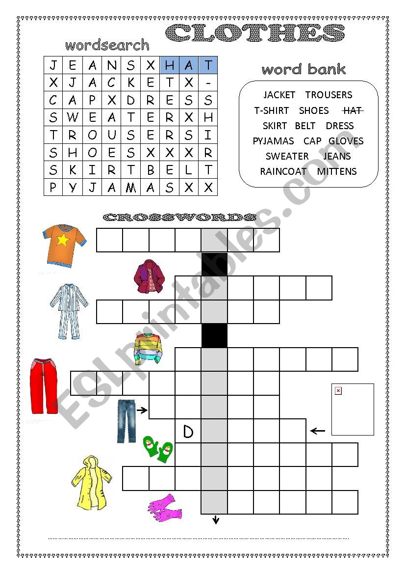 CLOTHES WORDS worksheet