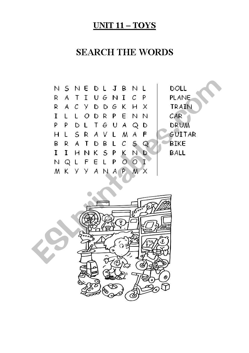 mini lesson about toys worksheet