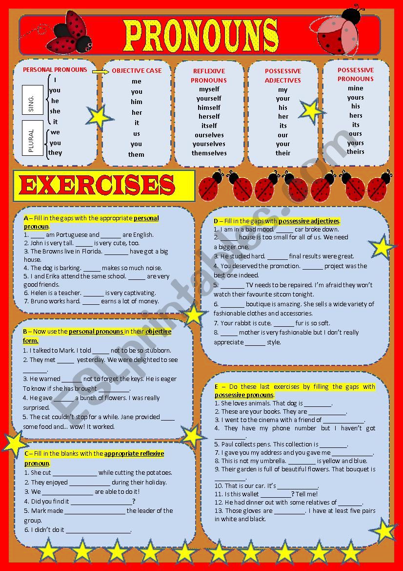 Pronouns worksheet