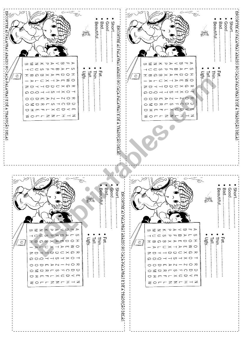 Caça-palavras simples 3 worksheet