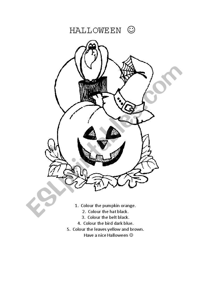 Halloween colouring sheet. worksheet