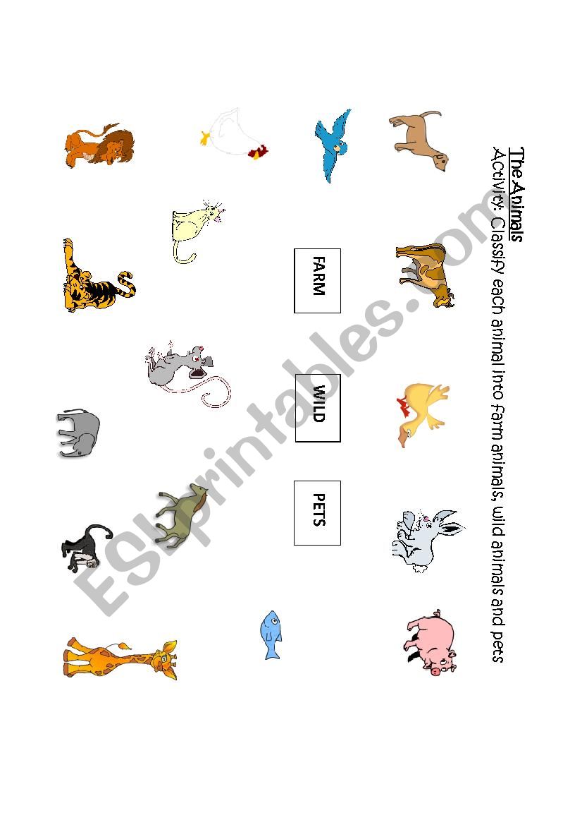 Animal Match worksheet