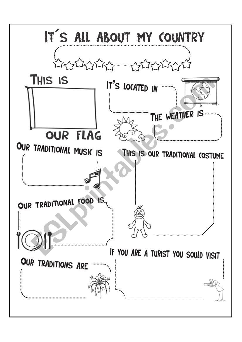 ItÂ´s all about my country worksheet