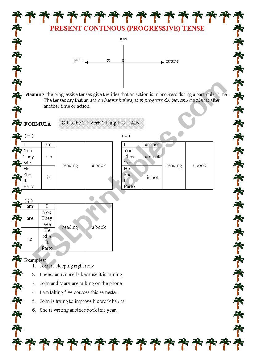 present progressive worksheet