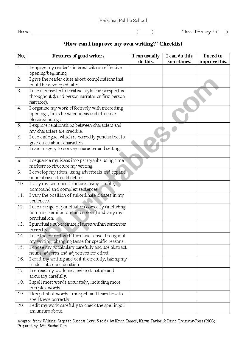 4 Stages of a Narrative worksheet