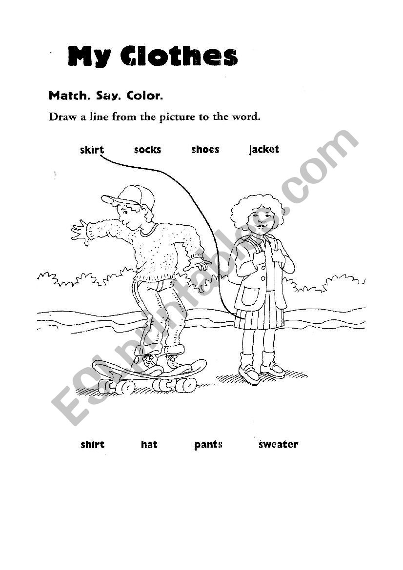 My Clothes worksheet