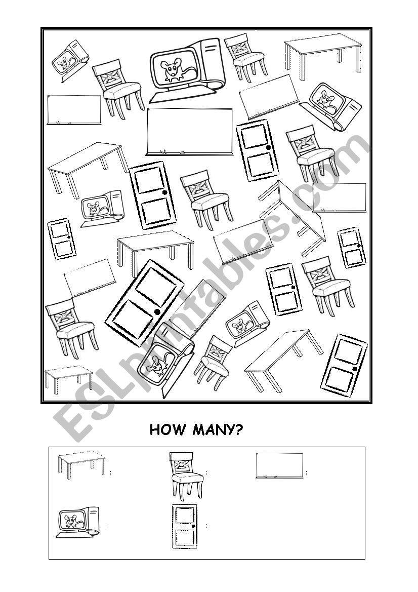 classroom objects worksheet