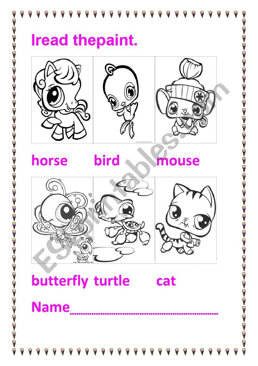 tinted and read worksheet