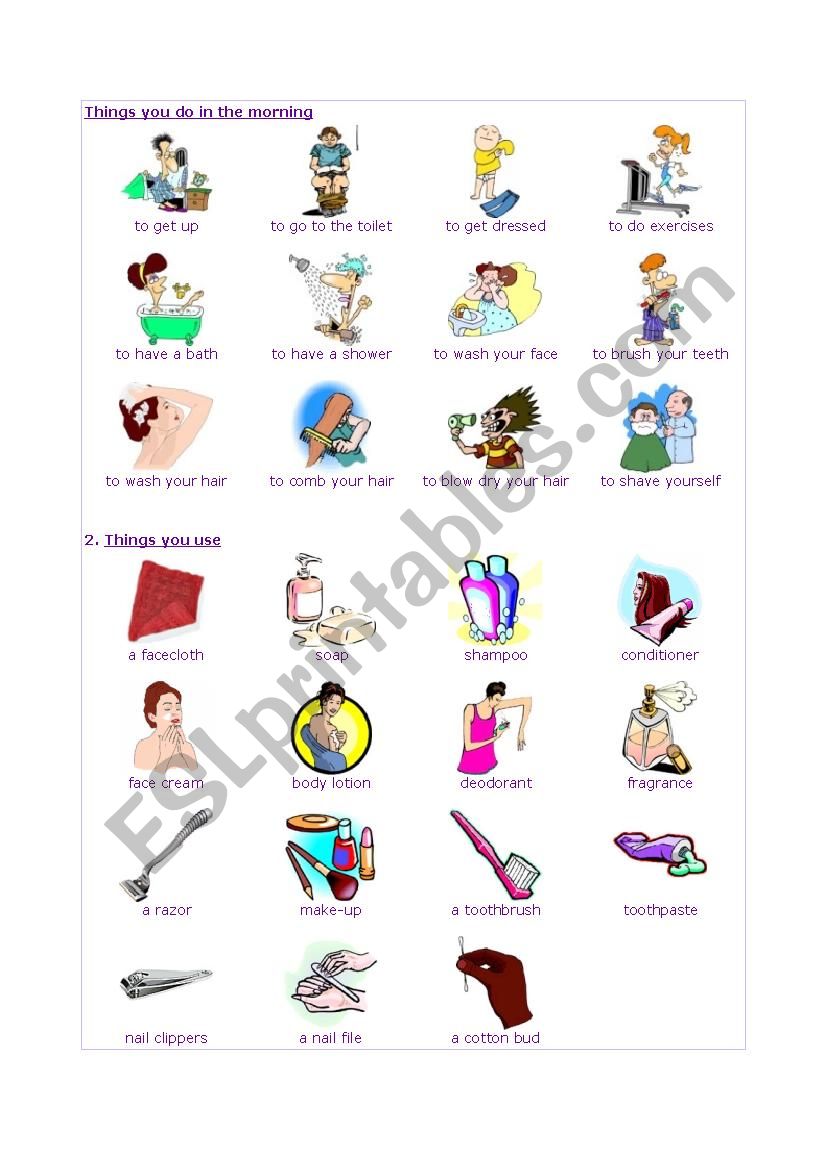 Daily Routines worksheet